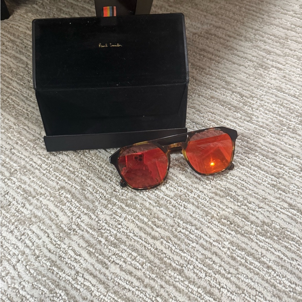Paul Smith Black Frame Sunglasses with Red Lenses
